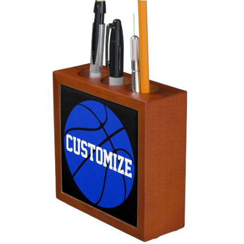Blue Basketball Custom Team or Player Name / Text Pencil Holder