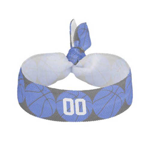 Blue Basketball Player Custom Jersey Number Girls Hair Tie