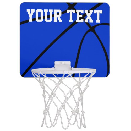 Blue Basketball Team Custom Player Name Sports Mini Basketball Hoop