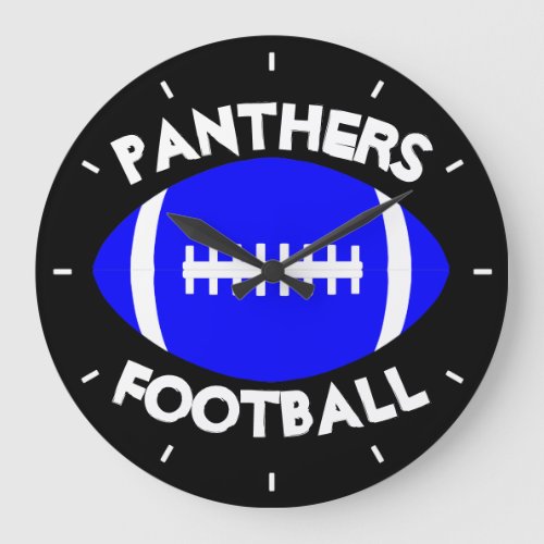 Blue Football Coach/Player Custom Team Name/Text Large Clock