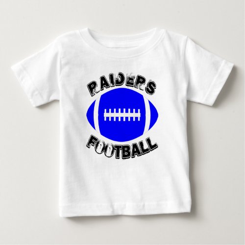 Blue Football Custom Team Name or Text Game Day Baby T-Shirt