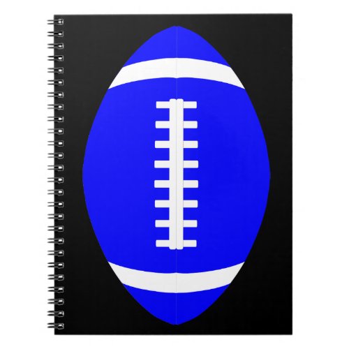 Blue Football Player or Team Sports Spiral School Notebook