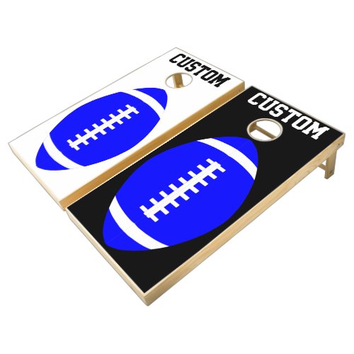 Blue Football Tailgate Custom Team Name Sports Cornhole Set