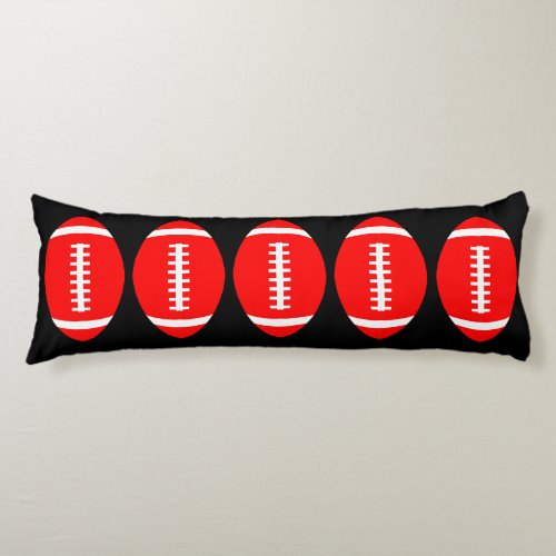Boys Room Red Footballs Football Player Comfy Body Pillow