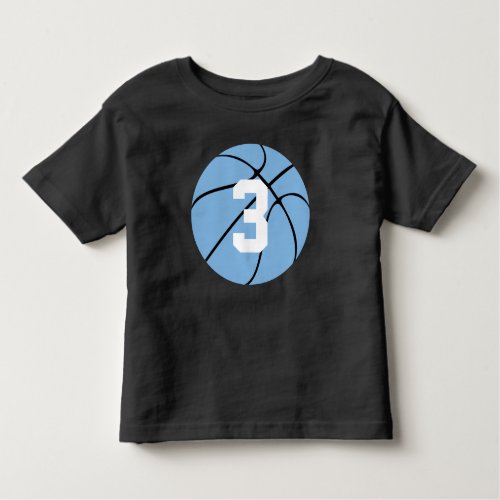 Carolina Blue Basketball Kid Custom Jersey Number Toddler T-shirt