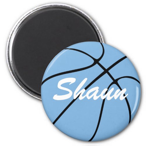 Carolina Blue / Light Blue Basketball Custom Text Magnet