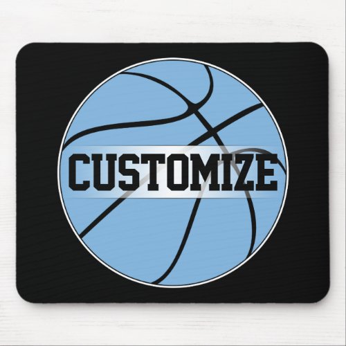 Carolina Blue/Light Blue Basketball Team Name/Text Mouse Pad