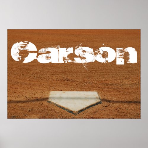 Custom Baseball or Softball Poster - Home Plate