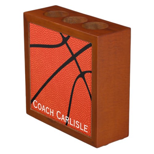 Custom Basketball Coach Name or Team Name Office Desk Organizer