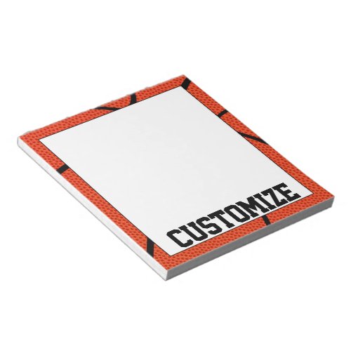Custom Basketball Team Name Notepad for Coaches