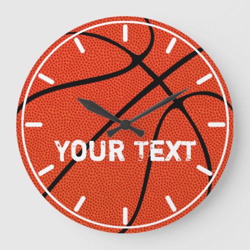 Custom Basketball Wall Clock with Hour Markers