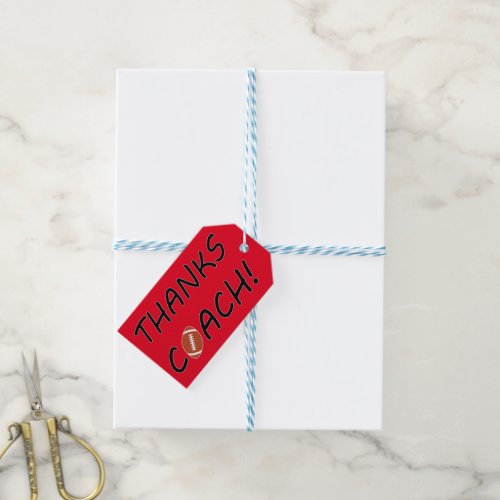 Custom Color Football Thanks Coach Gift Tags