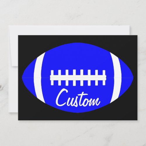 Custom Football Team Name Blue Football Stationary Note Card