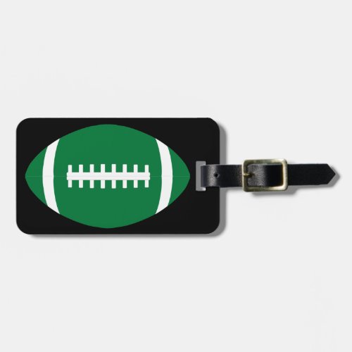 Custom Green and Black Football Luggage Tag