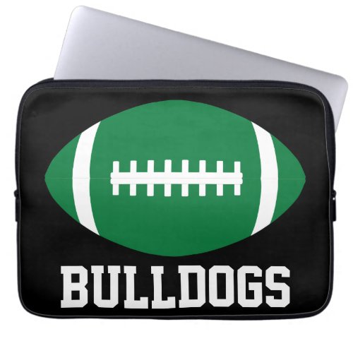 Custom Green Football Team, Player or Coach Laptop Laptop Sleeve