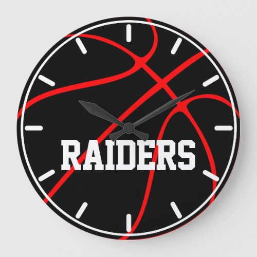 Custom Team Color Basketball Large Clock