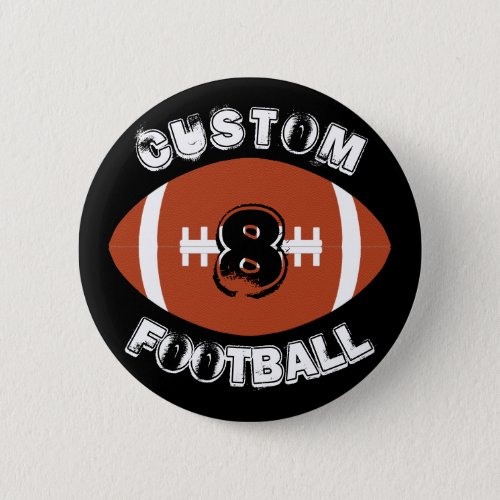 Customizable Football Team Name/Text Sports Fan Button