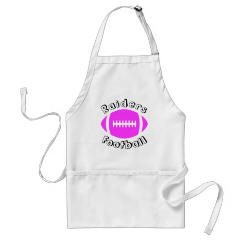 Cute Pink Football Custom Team Name Tailgate Cook Adult Apron