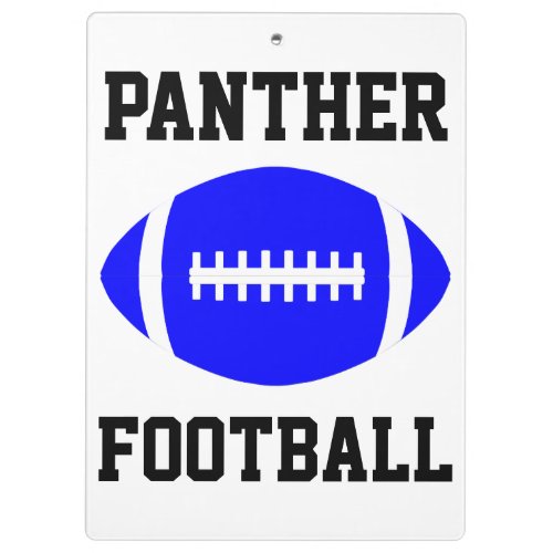 Football Coach Blue Football Custom Team Name/Text Clipboard
