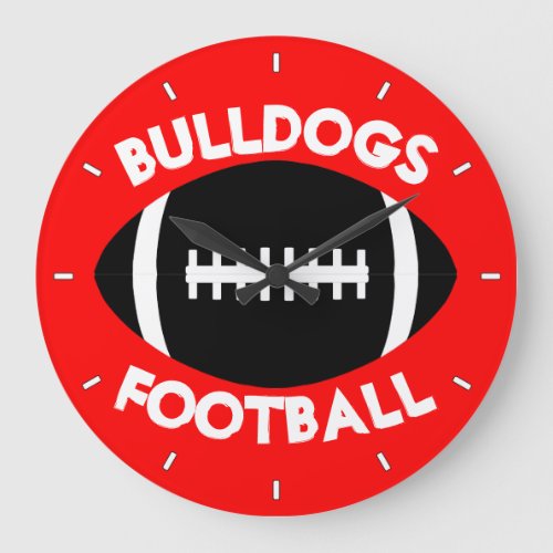 Football Player or Coach Custom Team Name & Color Large Clock