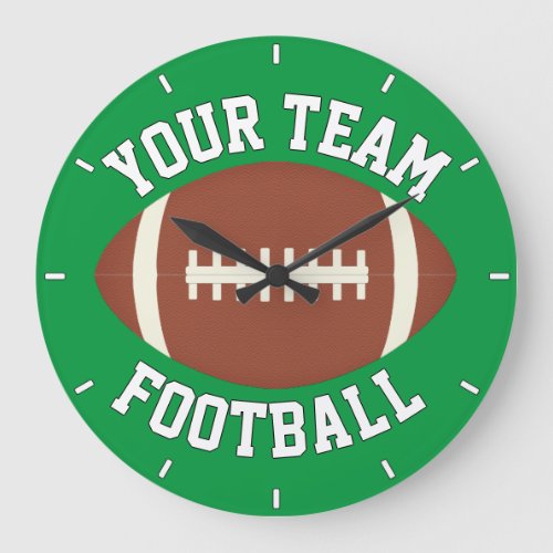 Football Player or Coach Custom Team Name Sports Large Clock