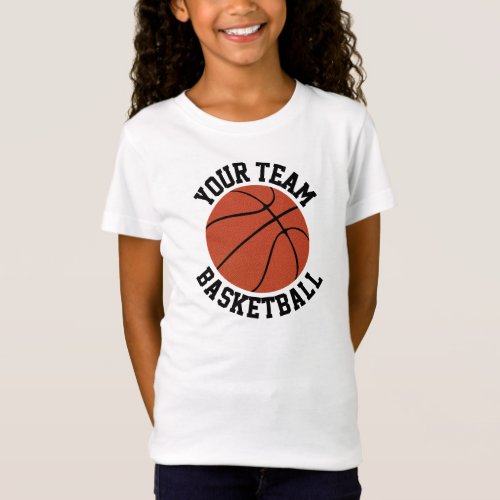 Girls Basketball Team Name, Player & Jersey Number T-Shirt