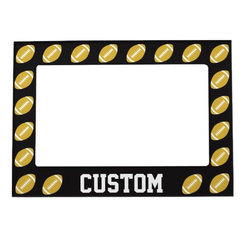 Gold & Black Football Custom Team or Player Name Magnetic Frame