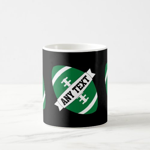 Green Football Coach or Fan Custom Team Name Coffee Mug