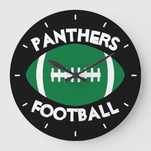 Green Football Coach/Player Custom Team Name/Text Large Clock