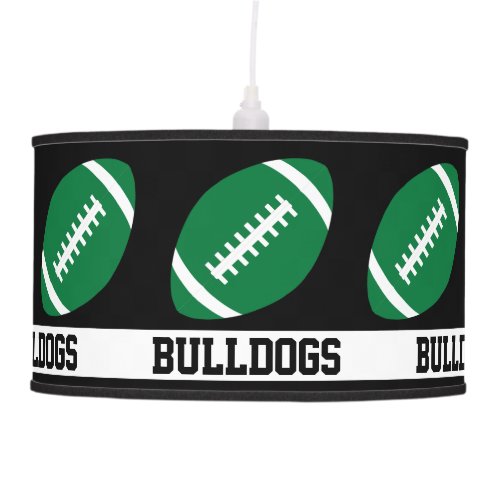 Green Football Custom Team Name & Color Sports Bar Ceiling Lamp