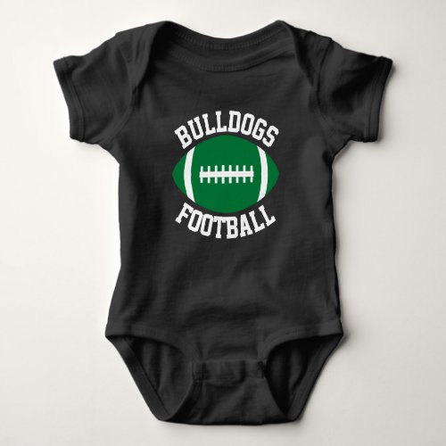 Green Football Custom Team, Player, Color & Number Baby Bodysuit