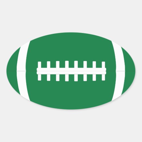 Green Football Party, Pep Rally or Scrapbook Oval Oval Sticker