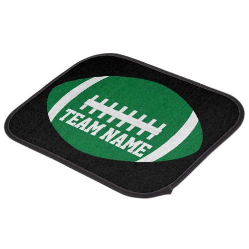 Green Football Player or Coach Custom Team Name Car Floor Mat