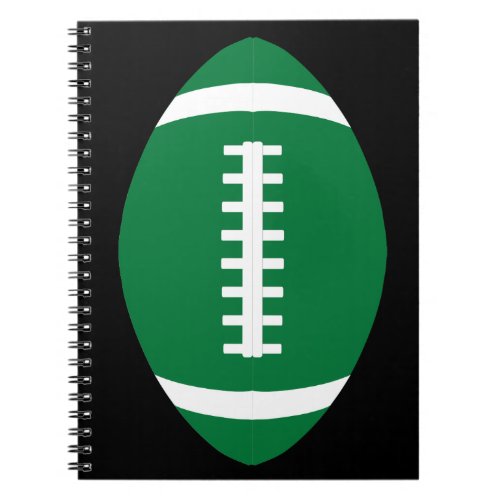 Green Football  Player / Team Sports Spiral School Notebook