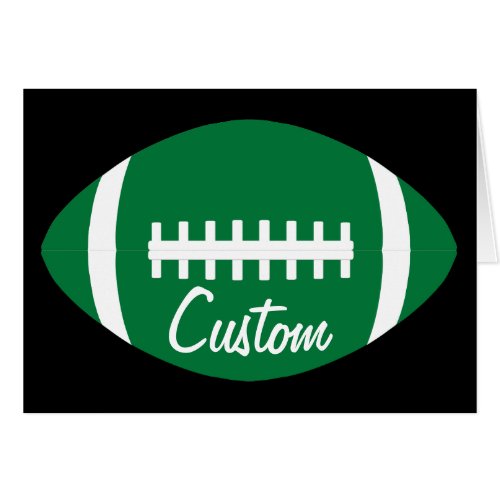 Green Football Team Party Custom Text Greetin Card