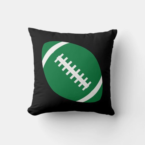 Green Football Team Player Boys Sports Bedroom Throw Pillow