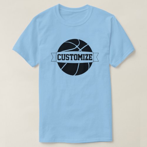 Men?s Black Basketball Custom Team Name T-Shirt