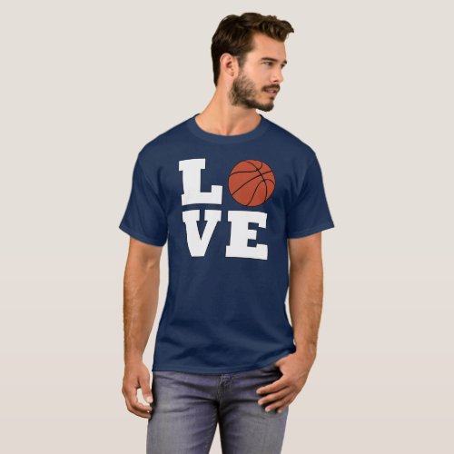 Men's Bold Basketball LOVE Player or Coach T-shirt