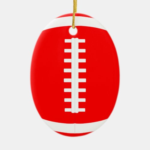 Oval Red Football Christmas Ornament for Players