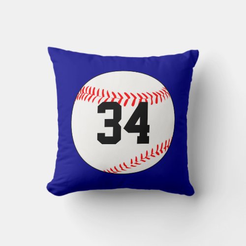 Personalized Jersey Number & Color Baseball Pillow