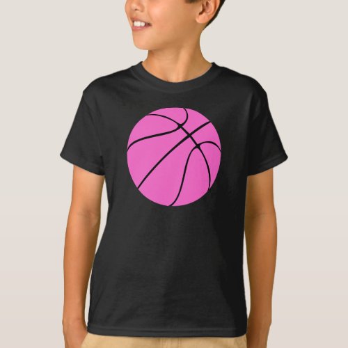 Pink Basketball Player Customizable Sports Team T-Shirt
