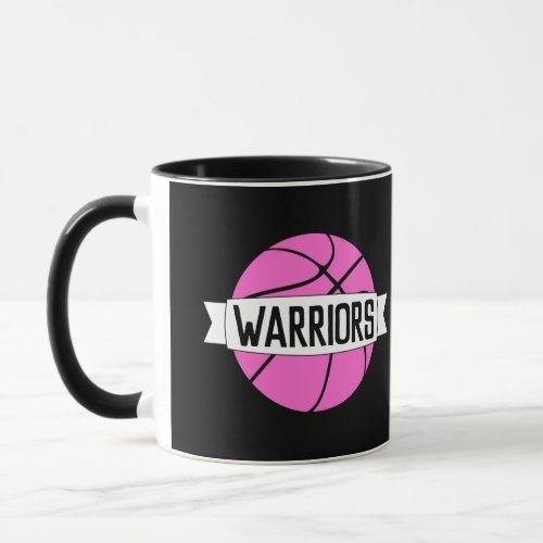 Pink Basketball Player or Coach Custom Team Name Mug