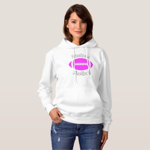 Pink Football Fan/Mom Custom Team Name Cute Sports Hoodie