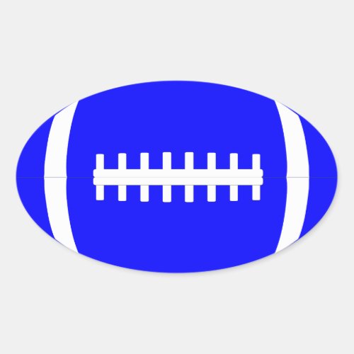 Plain Blue Party/Pep Rally/Scrapbook Oval Football Oval Sticker