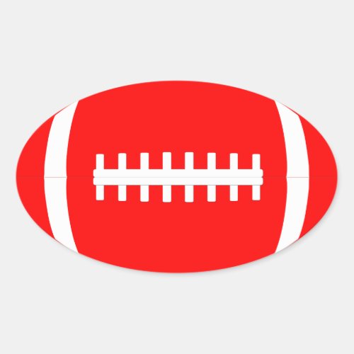 Plain Red Party/Pep Rally/Scrapbook Oval Footballs Oval Sticker