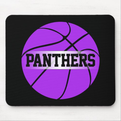 Purple Basketball Custom Team Name or Text Mouse Pad