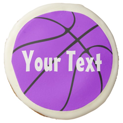 Purple Basketball Custom Team Name Party / Banquet Sugar Cookie