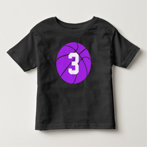 Purple Basketball Kid Custom Jersey Number Toddler Toddler T-shirt