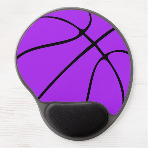 Purple Basketball Player or Coach Sports Ball Gel Mouse Pad