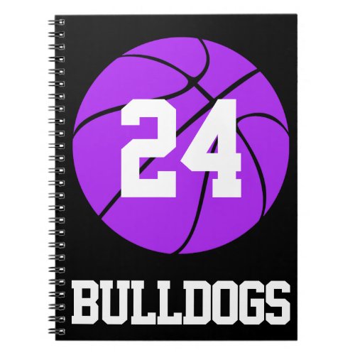 Purple Basketball Student-Athlete Name and Number Notebook